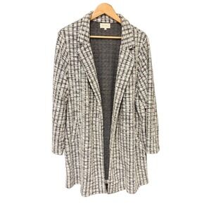 Melloday Women's Plus 1x Open Front Coat Checks Plaid Jacket‎ Blazer Overcoat